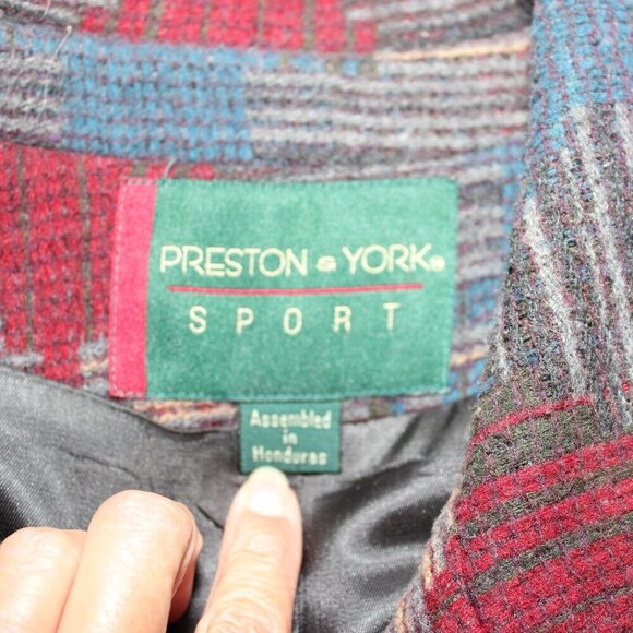 Preston & York Sport Womens Vntg Wool Blend Chore Coat Southwest Aztec Size 14 - Picture 3 of 7